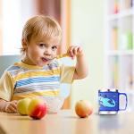 F-32 12 Oz Kids Stainless Steel Shark 3D Mug with 2 Pack Slider Closure Lids - Eco-Friendly - BPA Free Signature Collection (Shark Blue)