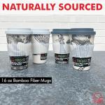 Chef Craft Eco Bamboo Fiber Travel Mug, 16 Ounce 4 Piece Set, Natural