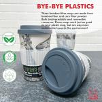 Chef Craft Eco Bamboo Fiber Travel Mug, 16 Ounce 4 Piece Set, Natural