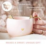 Pinky Up Chloe Cat Ceramic Coffee Mug, Tea Cups, Travel Mugs for Cappuccino, Latte, Hot Chocolate, Milk, Herbal Teas, 12 oz, Set of 1, Pink
