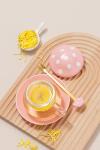 Cute Cup Mushroom Tea Cup with Tea Infuser and Lid, Kawaii Mushroom Tea Mug with Spoon, Glass Teacup and Saucer with Lid and Handle, Perfect for Girls Women for Home and Office Use 290ML/9.6oz (Pink)