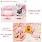 Cute Cup Mushroom Tea Cup with Tea Infuser and Lid, Kawaii Mushroom Tea Mug with Spoon, Glass Teacup and Saucer with Lid and Handle, Perfect for Girls Women for Home and Office Use 290ML/9.6oz (Pink)