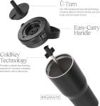 BrüMate Resa 25oz 100% Leakproof Travel Tumbler with Handle & Straw | Flexible SoftSip Straw | Silicone Sleeve for Durability | Stainless Steel | Cup Holder & Travel Friendly | (Matte Black)