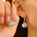 Vintage Tea Cup and Kettle Dangle Earrings Cute Teapot Teacup Post Earrings Jewelry for Women