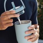 BrüMate Resa 25oz 100% Leakproof Travel Tumbler with Handle & Straw | Flexible SoftSip Straw | Silicone Sleeve for Durability | Stainless Steel | Cup Holder & Travel Friendly | (Matte Black)