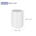 HARFINGTON 2pcs Japanese Ceramic Tea Cups 8oz / 240ml Simple Solid Color No Handle Ceramic Tea Mugs Matte Glazed Cylindrical Cup for Matcha Tea Wine White Tea Coffee Drinks, White