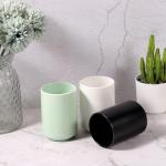 HARFINGTON 2pcs Japanese Ceramic Tea Cups 8oz / 240ml Simple Solid Color No Handle Ceramic Tea Mugs Matte Glazed Cylindrical Cup for Matcha Tea Wine White Tea Coffee Drinks, White