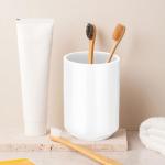 HARFINGTON 2pcs Japanese Ceramic Tea Cups 8oz / 240ml Simple Solid Color No Handle Ceramic Tea Mugs Matte Glazed Cylindrical Cup for Matcha Tea Wine White Tea Coffee Drinks, White