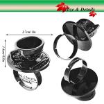 Vintage Fairytale 3D Tea Cup Saucer Ring Party Fairy Tale Hatter Wonderland Cosplay Fancy Dress Black