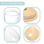 WHEATHUSK 20 Pack Glass Cups with Bamboo Lids and Glass Straws 16oz Clear Glass Tumblers Beer Can Shaped Drinking Glasses Iced Coffee Cups, Cute Tea Cups for Whiskey, Soda, Cocktail, Gift