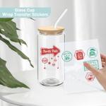 WHEATHUSK 20 Pack Glass Cups with Bamboo Lids and Glass Straws 16oz Clear Glass Tumblers Beer Can Shaped Drinking Glasses Iced Coffee Cups, Cute Tea Cups for Whiskey, Soda, Cocktail, Gift