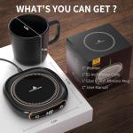 Lerat Coffee Mug Warmer & Mug Set for Desk, Electric Coffee Cup Warmer with Auto Shut Off, 3 Temperature Setting Smart Cup Warmer for Heating Coffee, Milk, Beverage, Candle Jar (Black), 12oz