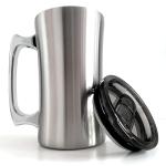 OrgMemory Insulated Cup, Stainless Steel Coffee Mug, 20 oz Coffee Mug, (560 ml), Double Wall Beer Stein, Tumbler with Handle, Insulated Beer Mug with Lid