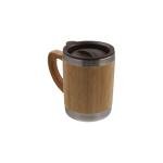 Bamboo Coffee Mug, Stainless Steel Bamboo Travel Mug with Handle, Bamboo Insulated Water Bottle, Wooden Coffee Tea Mug for Home Office