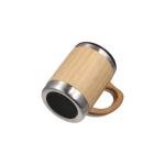 Bamboo Coffee Mug, Stainless Steel Bamboo Travel Mug with Handle, Bamboo Insulated Water Bottle, Wooden Coffee Tea Mug for Home Office