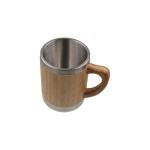 Bamboo Coffee Mug, Stainless Steel Bamboo Travel Mug with Handle, Bamboo Insulated Water Bottle, Wooden Coffee Tea Mug for Home Office