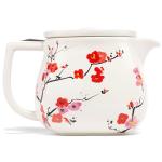 Tea Forte Fiore Sakura Cherry Blossom Ceramic Teapot with Removable Stainless Steel Infuser Basket and Lid, Steeps 24 oz. Loose Leaf Tea, Lid and Teapot Dishwasher & Microwave Safe