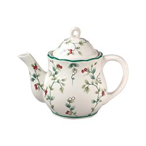 Pfaltzgraff Winterberry Sculpted 4-Cup Teapot,White