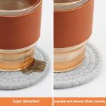 4.8" Cotton Drink Coasters Set of 2– Absorbent Fabric Mug Pads for Coffee, Tea & Drinks, Minimalist Desk & Nightstand Cup Mats, Durable Neutral Drink Coasters for Home, Office or Gift Use (Cloud Grey)