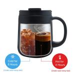 PINKAH 16OZ Stainless Steel Insulated Coffee Mug with Handle, Double Wall Vacuum Tumbler Cup with 2 Lids, Thermal Coffee Cup