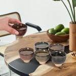 Eorbow 6 Pack 2oz Ceramic Tea Sake Cups, Handcrafted Chinese Kungfu Tea Cup, Japanese Sake Cup Set, Small Tea Cup for Soju Shot, Matcha, Saki, Asian Tea Accessories, 6 Colors