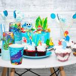 Whaline 60 Pcs Summer Ocean Disposable Paper Cups 9oz Marine Animal Coffee Tea Cups Under the Sea Beverage Drinking Cup Disposable Bathroom Cups for Summer Birthday Ocean Party Supplies
