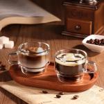 glastal 4 oz Stackable Glass Cups Espresso Cups Double Walled Espresso Glasses Set of 4, 120ml Coffee Tea Glasses Expresso Shots Cup Set for Tea, Milk, Gifts for Women Man - German Quality