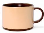 BeoNight 12oz Ceramic Coffee & Tea Mug – Modern Beige & Brown Matte Finish – Mug Warmer Compatible – Premium Minimalist Cup for Home or Office
