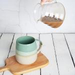 Bosmarlin Extra Large Ceramic Coffee Mug, 23 Oz, Dishwasher and Microwave Safe, Oversized Big Tea Cup for Office and Home (Mint Green)