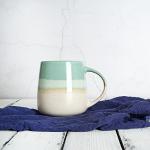 Bosmarlin Extra Large Ceramic Coffee Mug, 23 Oz, Dishwasher and Microwave Safe, Oversized Big Tea Cup for Office and Home (Mint Green)