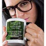 3dRose Coffee Mug, Size - 11oz - The Serenity Prayer with a wooded scene ET Photography - Inspirational Thoughts - funny coffee cup gift