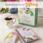 Christian Art Gifts Large Ceramic Inspirational Scripture Coffee & Tea Mug for Women: Grace is Sufficient Silver Bible Verse, Cute Lime Green Hummingbird Novelty Drinkware, White/Pink Floral, 14 oz.
