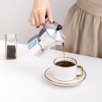 Agyiuns Tea Cups and Saucers with Gold Trim, 6.76 Ounce White Porcelain Tea Set & Coffee Cups for Latte, Cafe Mocha, Tea-Set of 4,Porcelain Mugs for Kitchen or Cafe(white and gold)