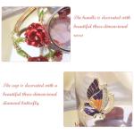 Flower Tea Cup ,Butterfly Rose Clear Glass Fancy Coffee Mug with Spoon,Gift Box for Her Mom Wife Grandma Girls Friends Valentines Christmas Birthday Present Idea for Juice,Hot And Cold Drinks Use