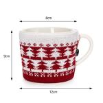 Sweater Mug Winter Cozy Gift Idea Red & White Tree Gift Mugs - Holiday Seasonal Gift, 14oz 3.5" Removable Crochet Winter Season Cup, Cute Merry Santa, Reindeer, Snowman, Snowflake Design