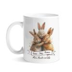 Custom Bunnies Coffee Mugs, Love Joy Peace Ceramic Mugs, Inspiration Animal Cup Gift For Family Members, Customized Name Bunny Themed Mugs, Personalized Rabbit Decoration Tea Cup