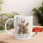 Custom Bunnies Coffee Mugs, Love Joy Peace Ceramic Mugs, Inspiration Animal Cup Gift For Family Members, Customized Name Bunny Themed Mugs, Personalized Rabbit Decoration Tea Cup