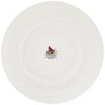 Gracie Bone China by Coastline Imports Cardinal Poinsettia Bone China Set of 4 Teacup and Saucer, 9-Ounce, Red