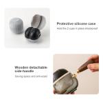 Portable Teapot Tea Set, Travel Ceramic Kungfu Tea for One Set, A Minimalist Cute Look Detachable Side-handle Tea Pot with 2 cup for Tea Lovers Home Hotel Office Outdoor Picnic (Black)