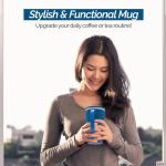 Copco Cone Travel Coffee Mug, 16 oz - Insulated Drinkware with Spill-Proof Lid and Handle, Microwave & Dishwasher Safe - BPA-Free, Compact for Desk & Cup Holder Friendly (Blue)