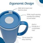 Copco Cone Travel Coffee Mug, 16 oz - Insulated Drinkware with Spill-Proof Lid and Handle, Microwave & Dishwasher Safe - BPA-Free, Compact for Desk & Cup Holder Friendly (Blue)