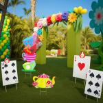 Alice Party Decorations Wonderland Yard Decor,Garden Tea Party Decorations Yard Stakes Stand Set, 1 Set Stacked Teacups and 1 Set Teapot with Brackets