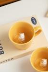 DIHOclub Cat Coffee Cup Hidden Ceramic Animal Inside Mug,Cute Cartoon Handmade Figurine Mugs,Holiday and Birthday Gift for Coffee Milk Tea Lovers,12 Oz(yellow)