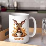 Personalized Doberman Pinscher Coffee Mugs, Happy Dog Themed Tea Cups, Novelty Doberman Pinscher Drinking Mugs, Customized Name Cup Gift Dog Owners, Animal Lovers Cup 11Oz Or 15Oz