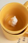 DIHOclub Cat Coffee Cup Hidden Ceramic Animal Inside Mug,Cute Cartoon Handmade Figurine Mugs,Holiday and Birthday Gift for Coffee Milk Tea Lovers,12 Oz(yellow)
