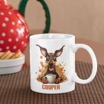 Personalized Doberman Pinscher Coffee Mugs, Happy Dog Themed Tea Cups, Novelty Doberman Pinscher Drinking Mugs, Customized Name Cup Gift Dog Owners, Animal Lovers Cup 11Oz Or 15Oz
