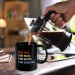 Slugeren Gifts for Grandpa, Pop Pop The Man The Myth The Legend Coffee Mug, Fathers Day Birthday Christmas Gifts for Grandpa Papa Dad from Grandkids, Papa Coffee Mug, 11Oz