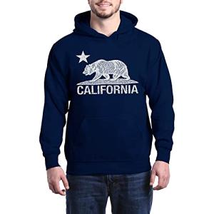 shop4ever California Distressed White Bear Hoodies Cali Sweatshirts Medium Navy0