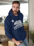 shop4ever California Distressed White Bear Hoodies Cali Sweatshirts Medium Navy0