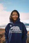 shop4ever California Distressed White Bear Hoodies Cali Sweatshirts Medium Navy0